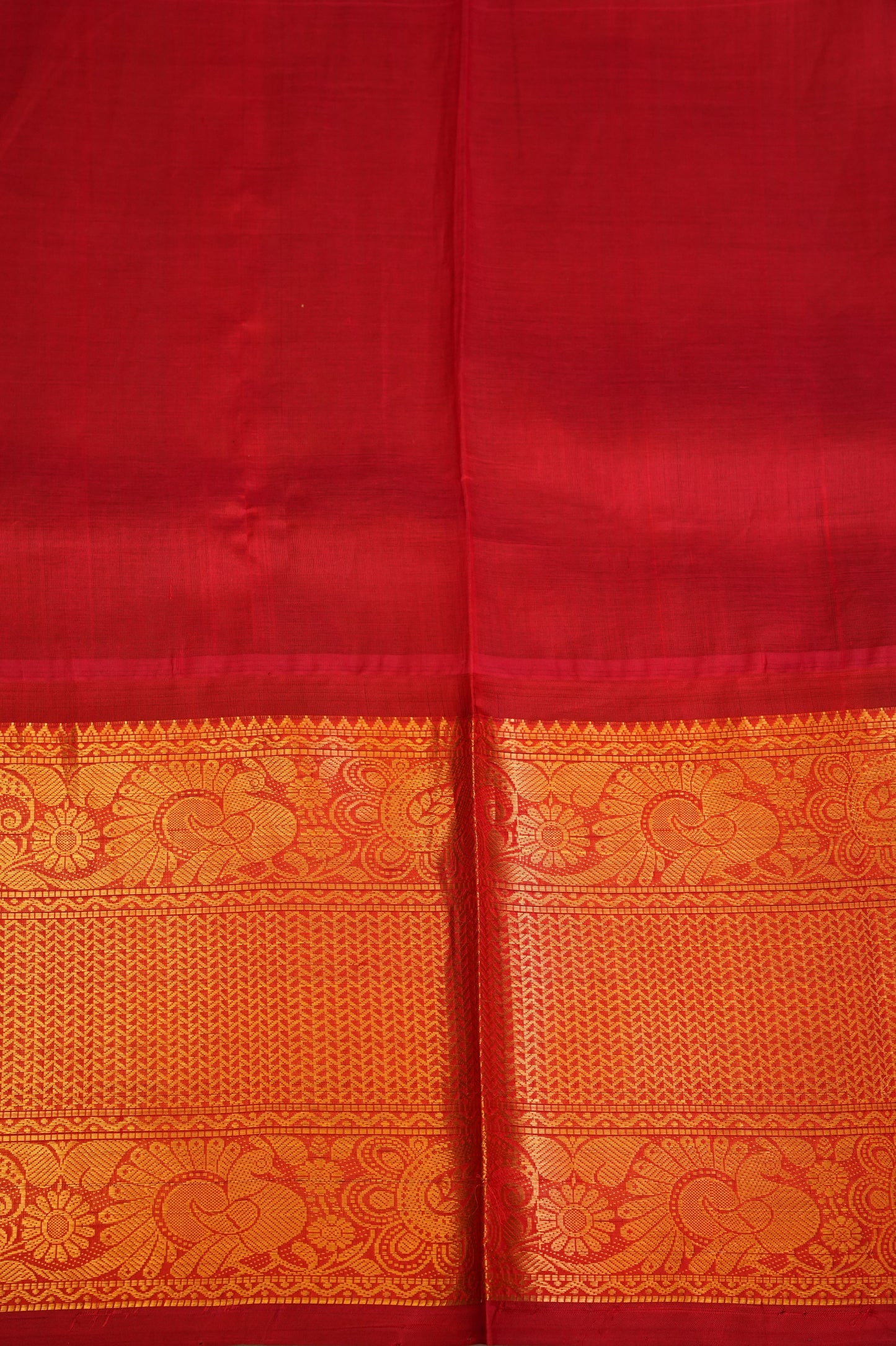 Pure Kuppadam Silk Cotton Saree - Royal Blue and Red
