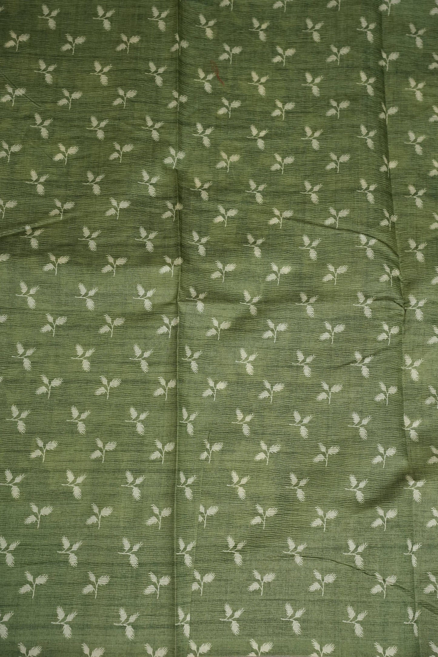 Semi Raw Silk Floral Saree β Sage Green