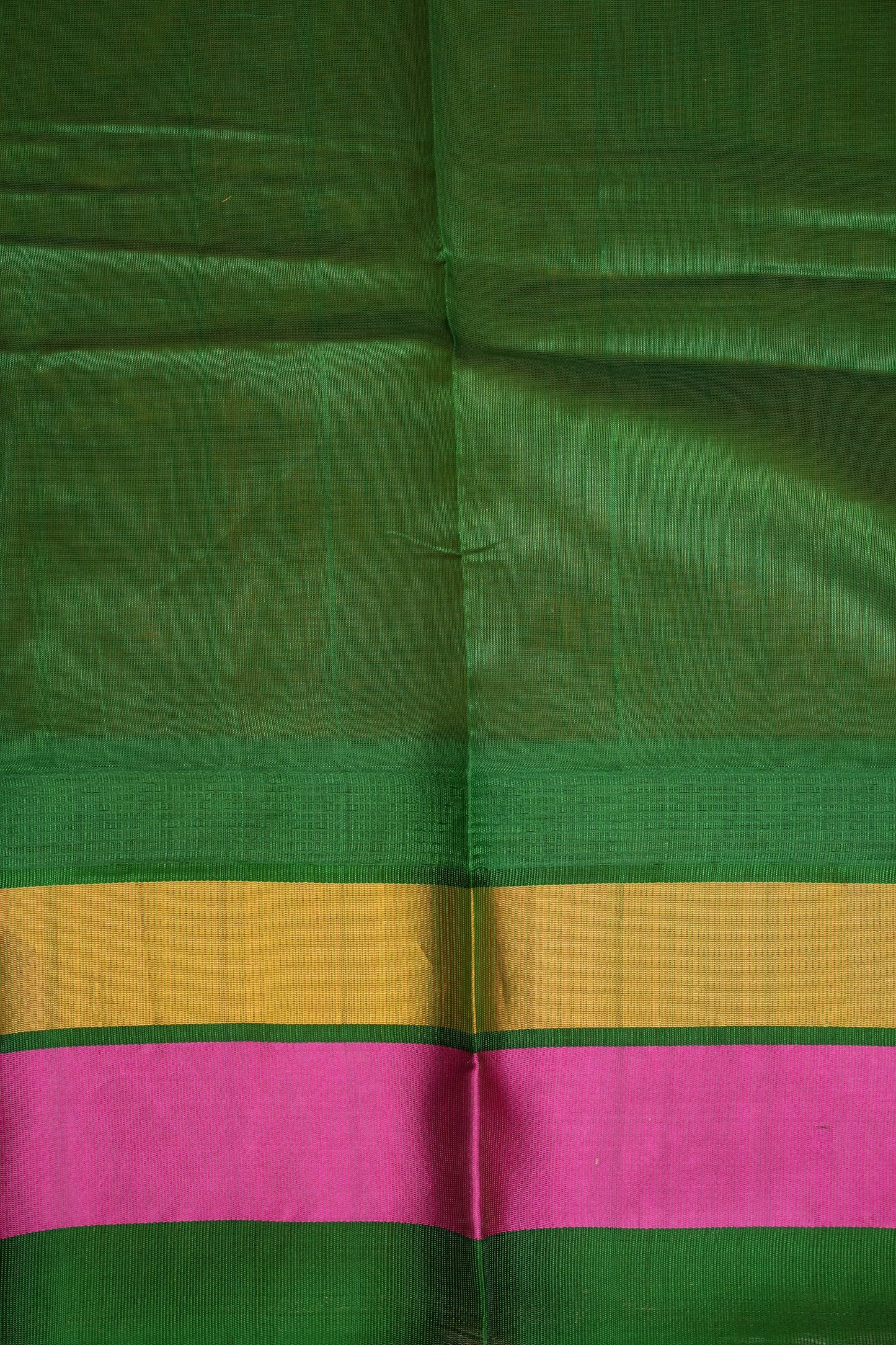 Pure Kuppadam Korvai Silk Cotton Pattu Saree-Yellow & Green