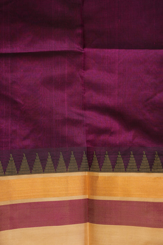 Pure Kuppadam Korvai Silk Cotton Pattu Saree-Wine & Ivory