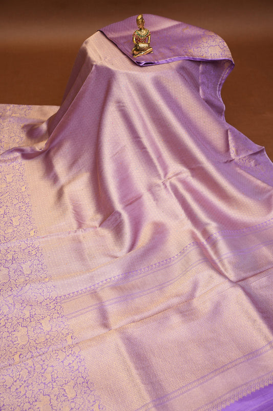 Shikargah Soft Banarasi Silk Saree–Lavender