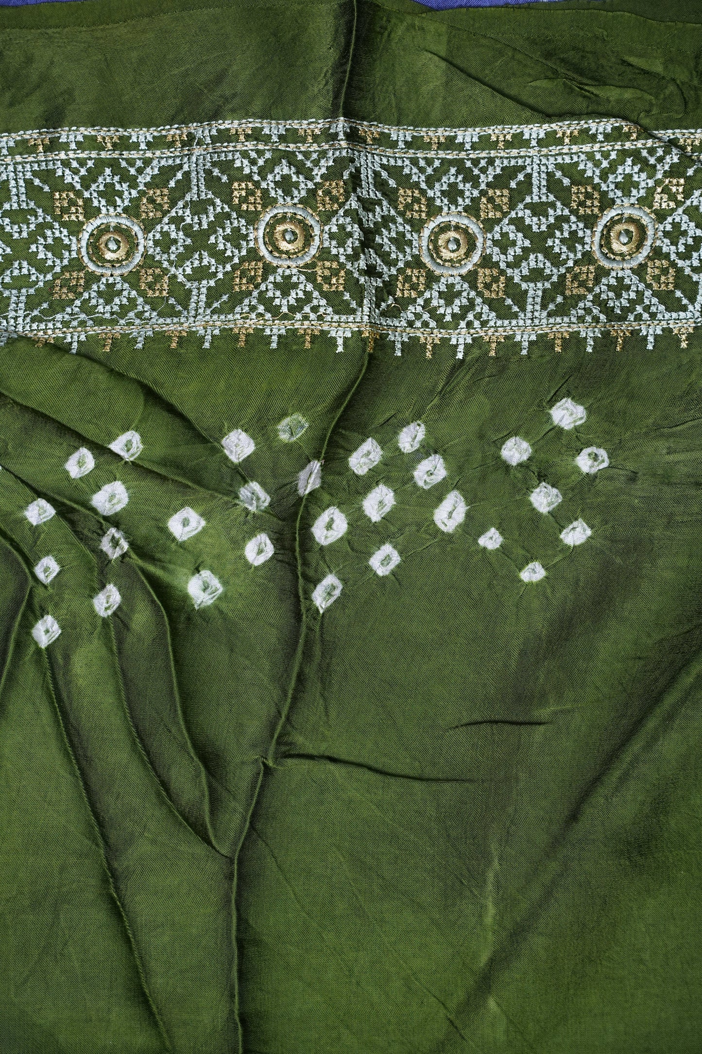 Pure Gajji Silk Bandhini Saree - Lavender