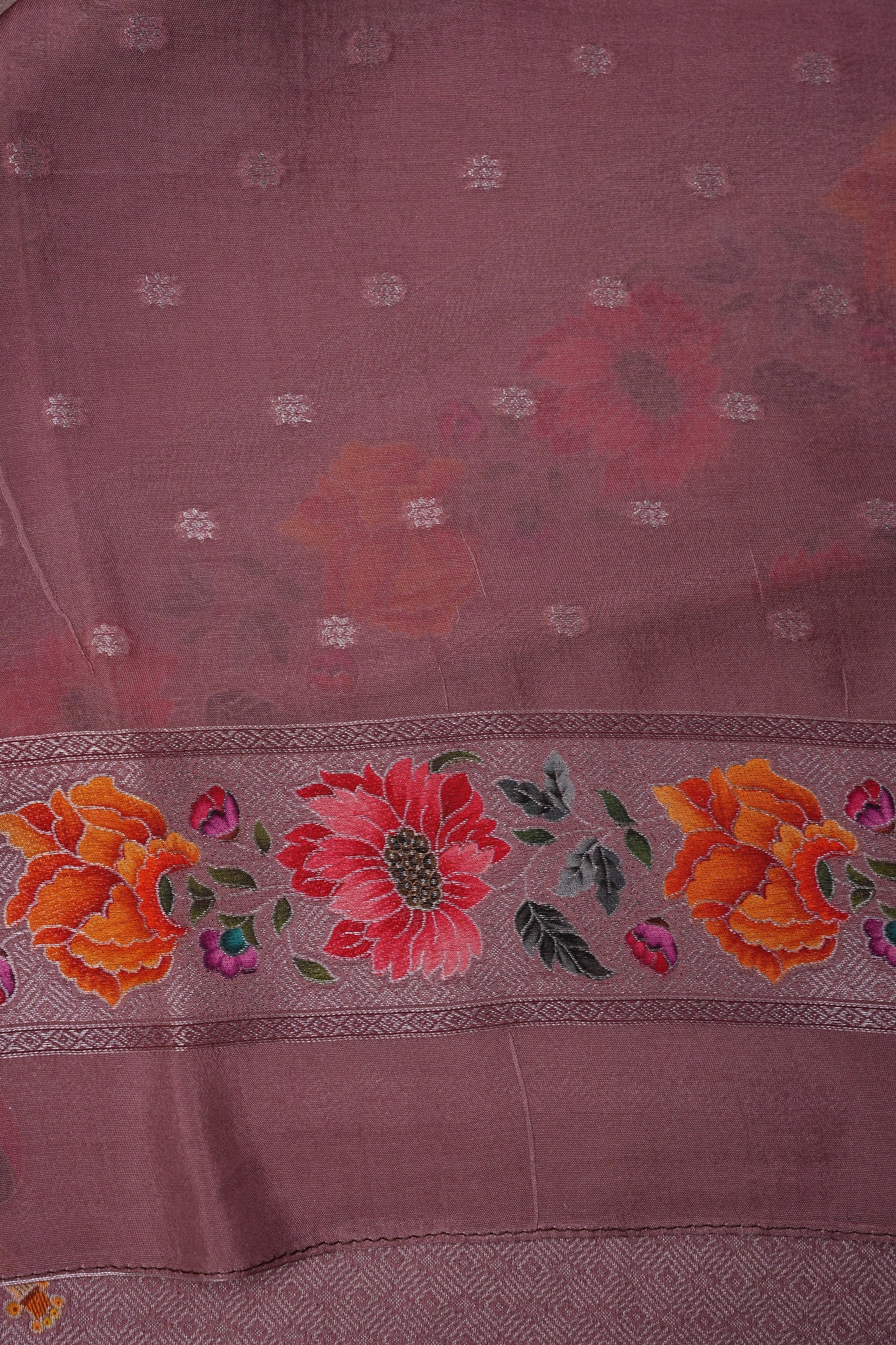 Kashmiri Pashmina Mellow Tissue Banarasi Saree - Mauve Pink