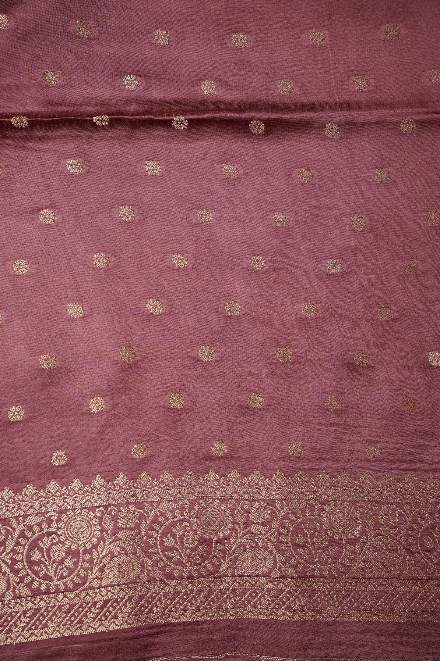 Geometric Mashru Silk Saree - Mauve Pink