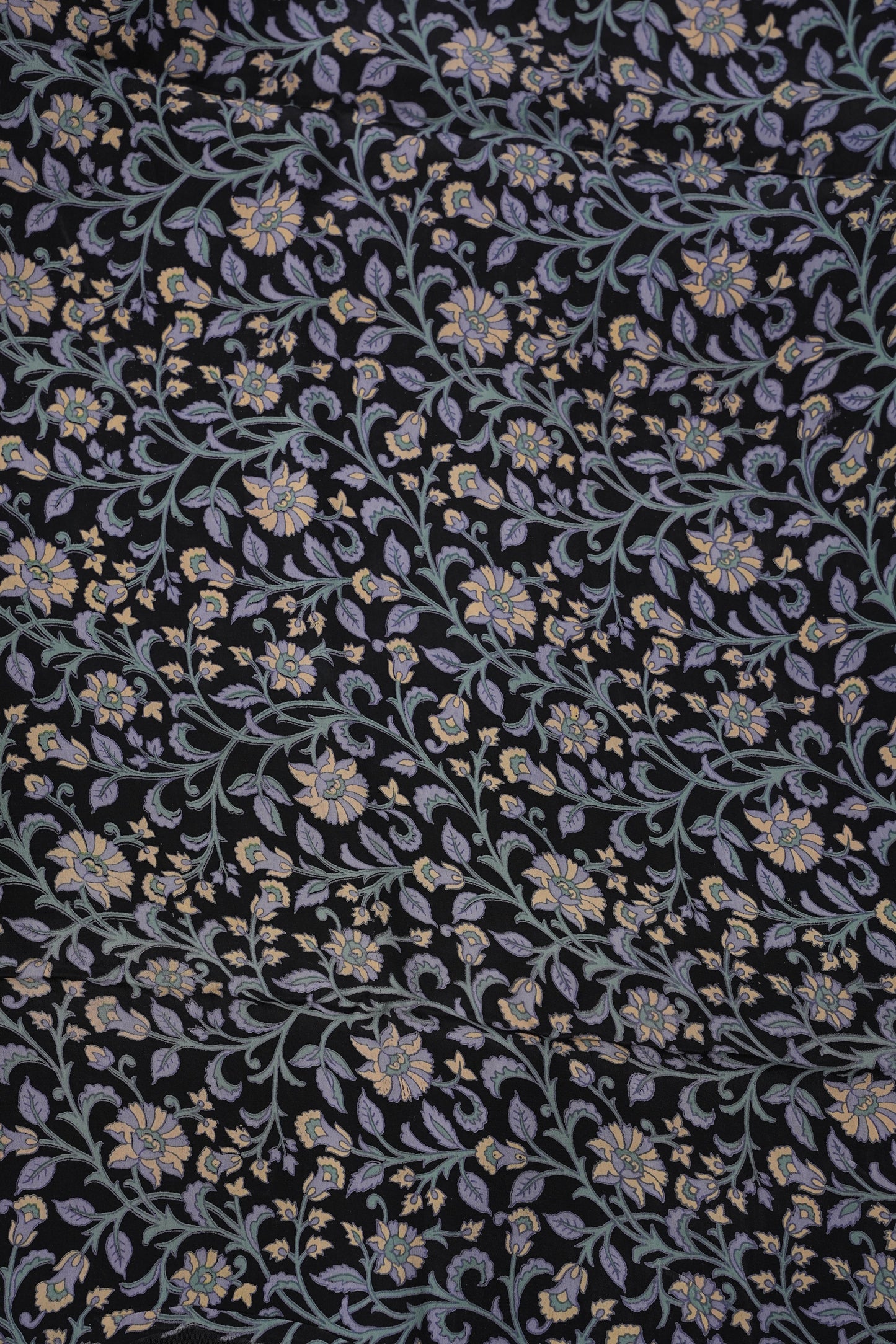 Crepe Silk Saree with Digital Kalamkari Print - Black