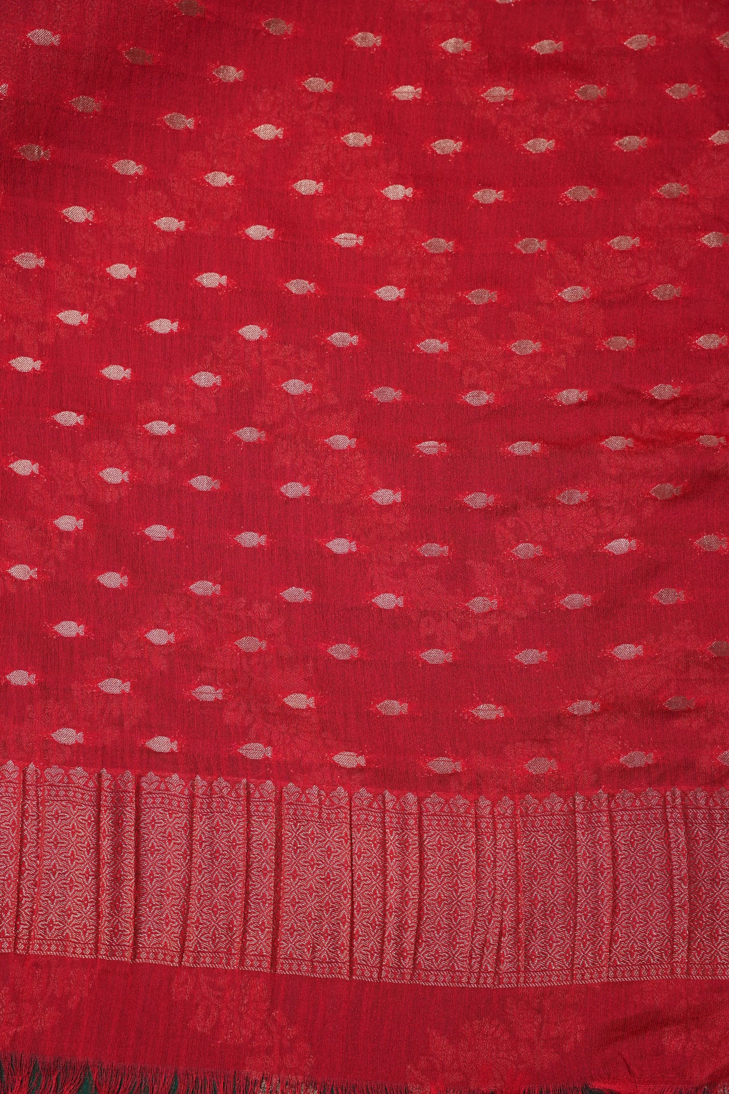 Georgette Silk Banarasi Saree - Emerald Green