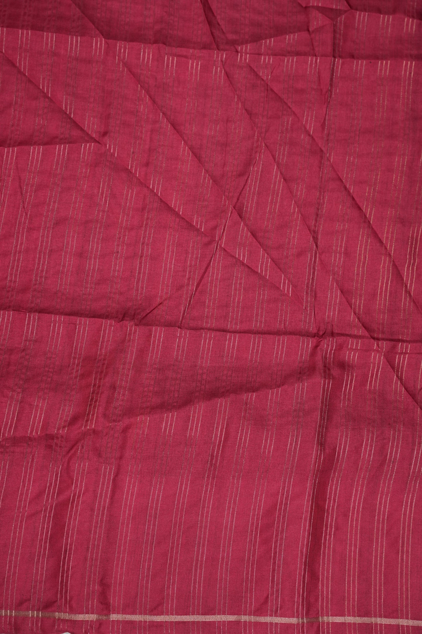 Rose Pink Semi Raw Silk Saree with Ivory Digital Printed Floral & Parrot Border