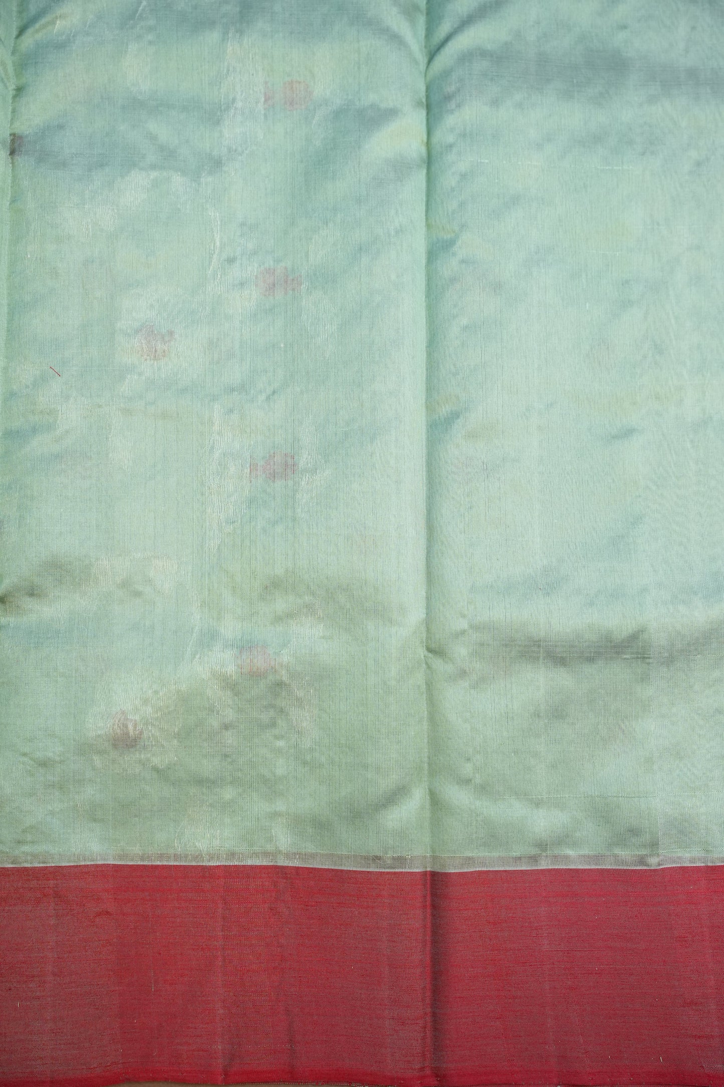 Pure Chanderi Silk Saree with Zari Buttas & Tissue Border - Sea Green
