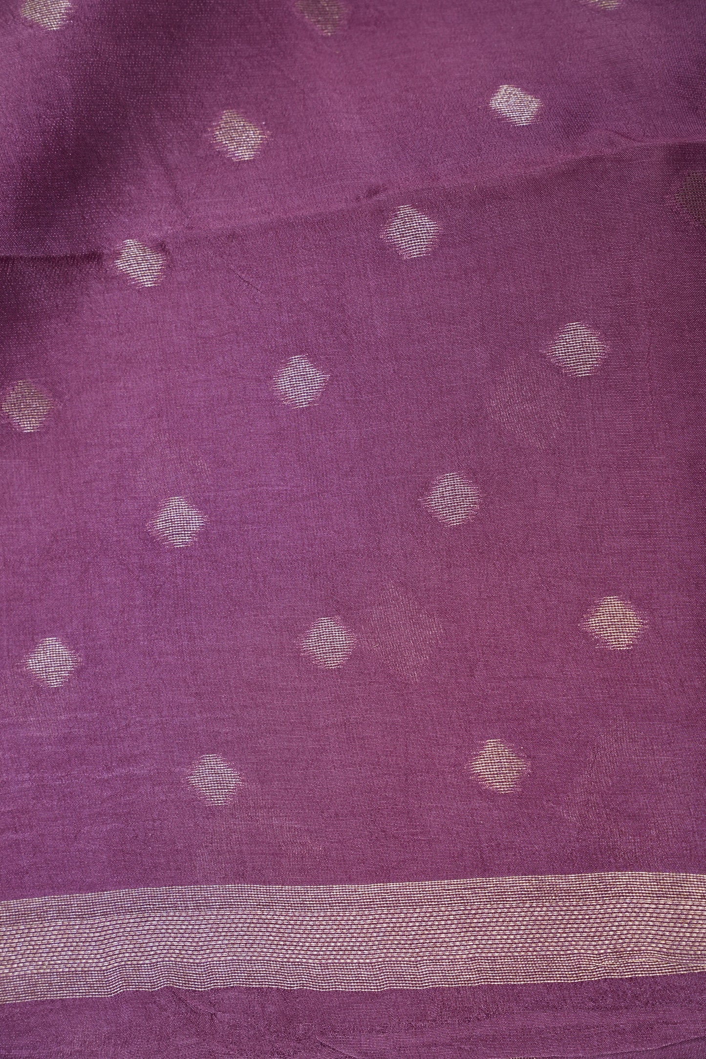Tussar Banarasi Raw Silk Saree with Geometric Silver Weaving β Onion Pink