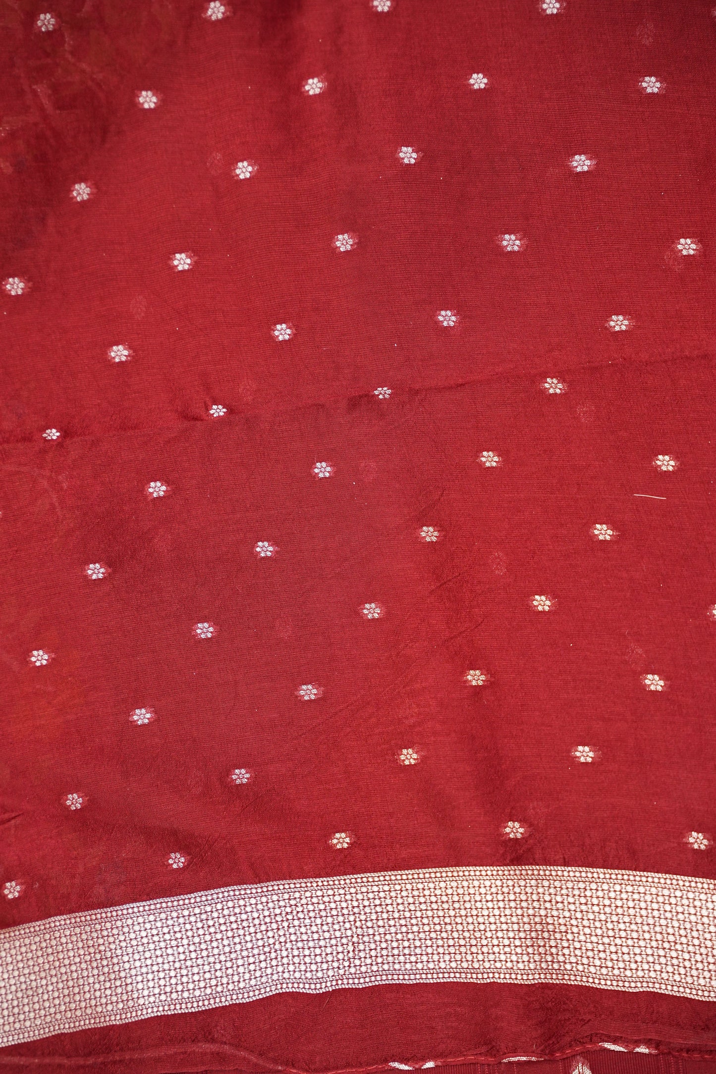 Tussar Banarasi Raw Silk Saree with Floral Paithani Weaves β Maroon