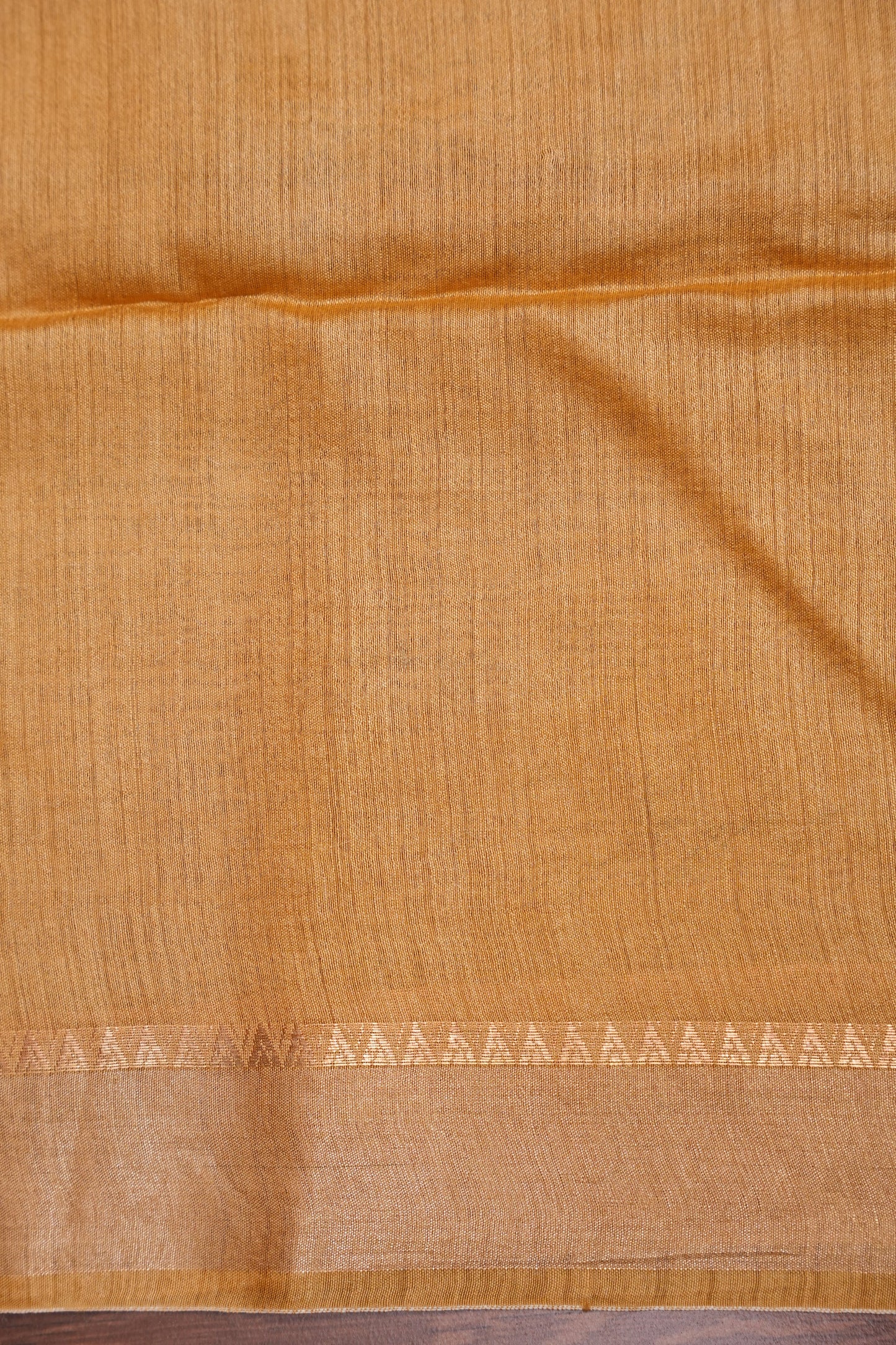 Plain Pure Tussar Silk Saree - Beige