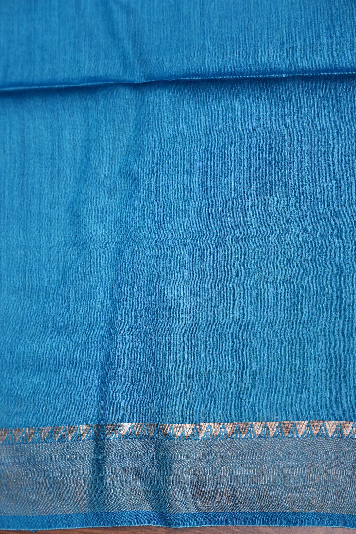Plain Pure Tussar Silk Saree - Blue