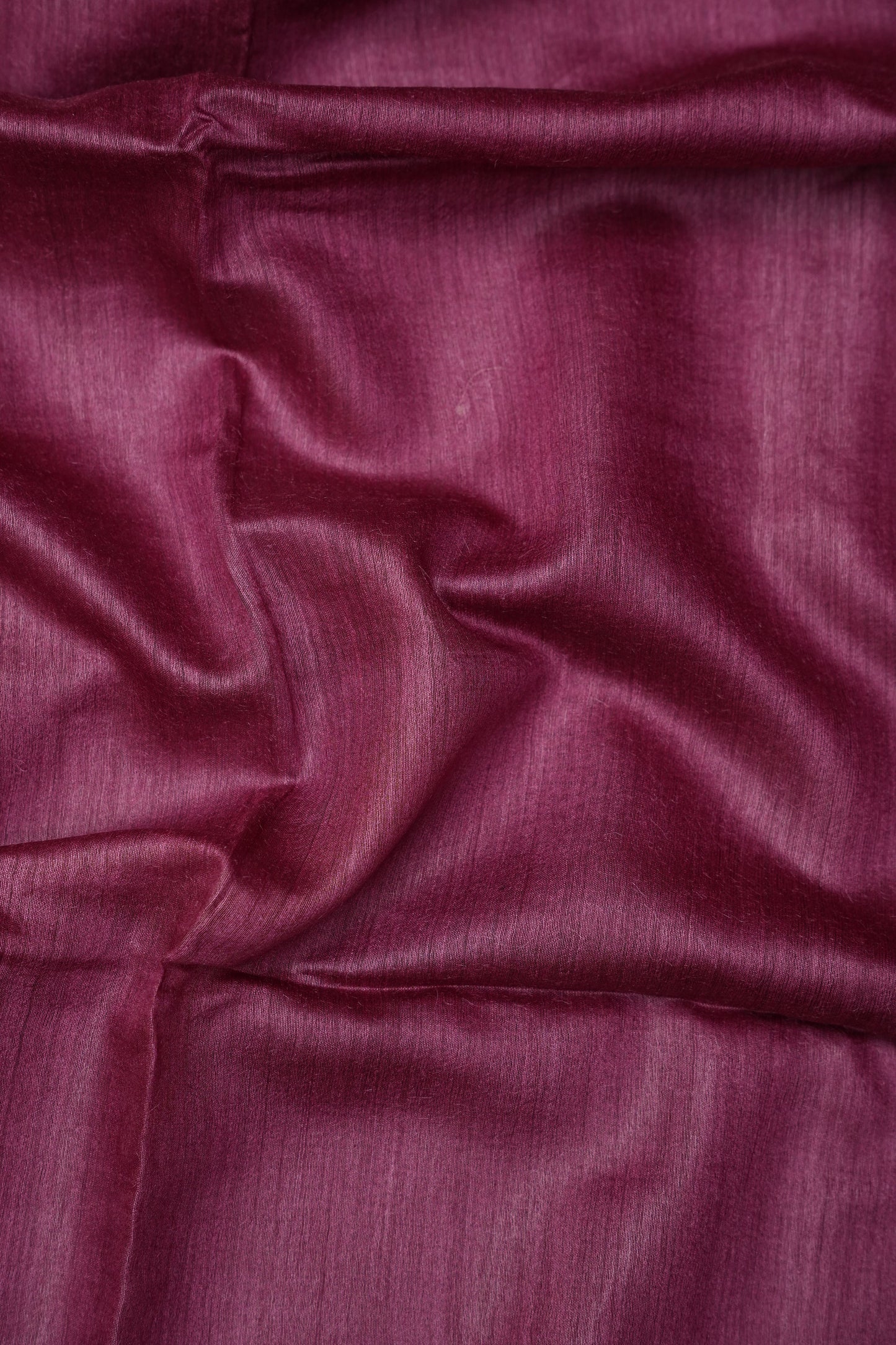 Plain Pure Tussar Silk Saree - Wine