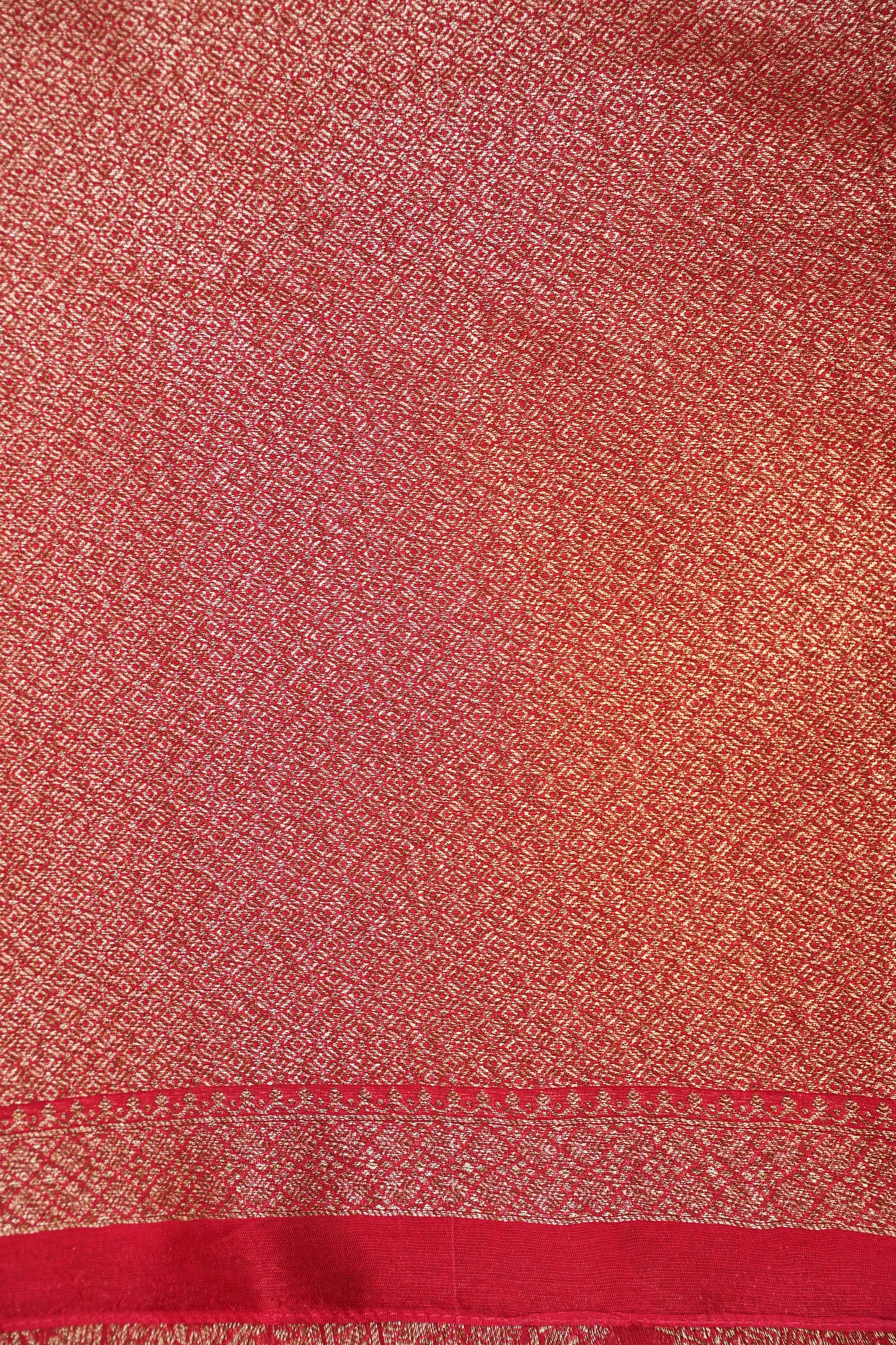 Tussar Banarasi Raw Silk Saree β Regal Red with Gold Mango Buttis