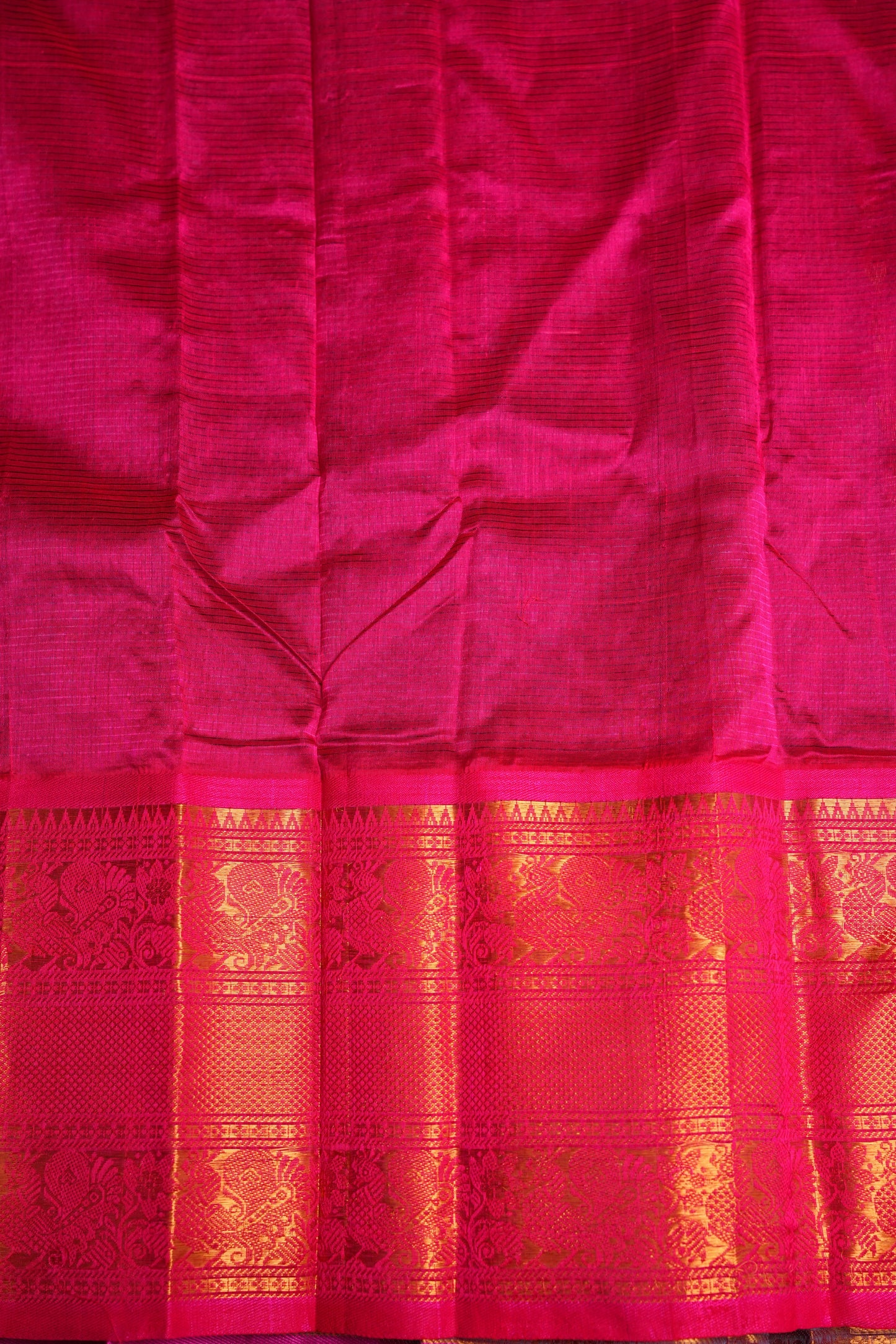 Mangalgiri Kuppadam Silk Cotton Pattu Saree - Grey & Pink
