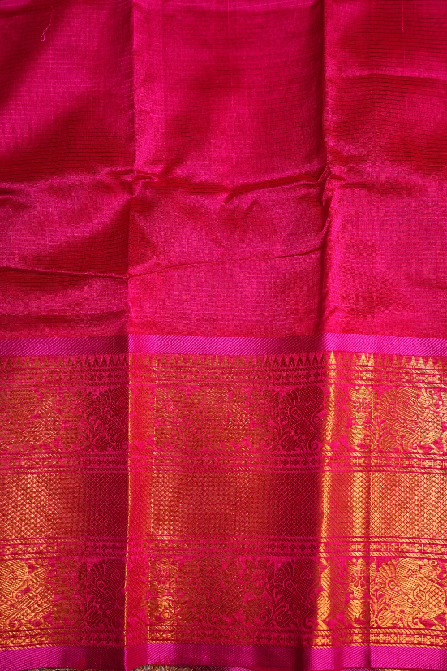 Mangalgiri Kuppadam Silk Cotton Pattu Saree - Pistachio & Pink