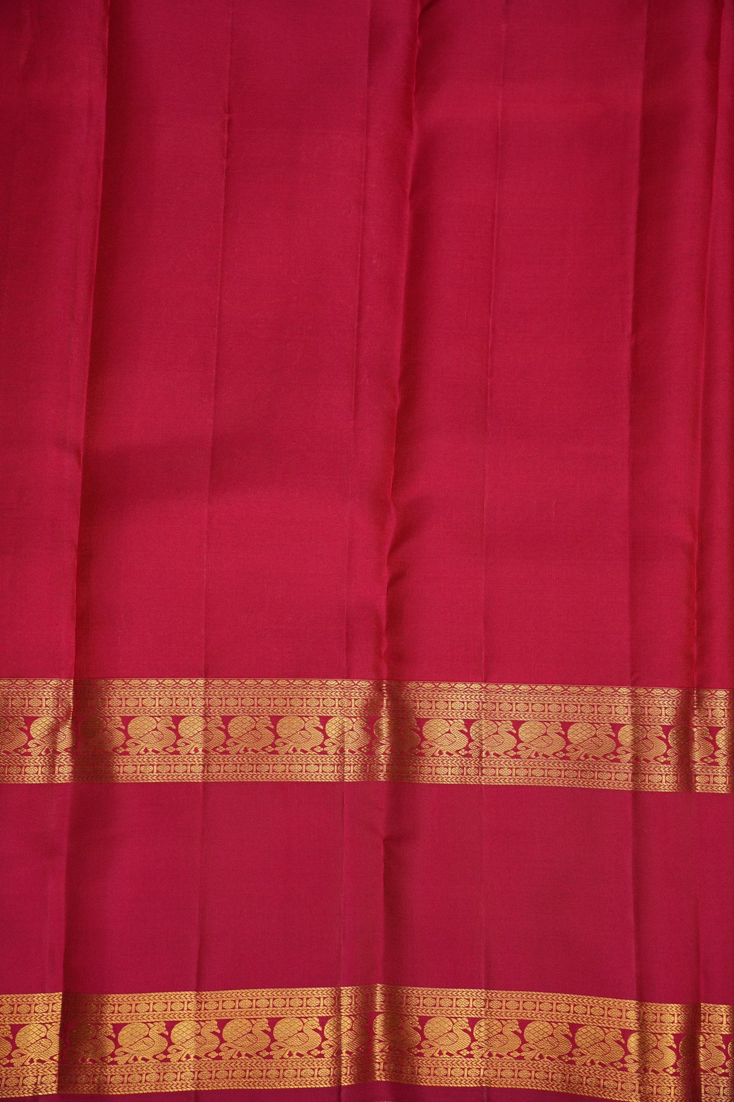 Mustard Gold & Deep Red Pure Kanchipuram Silk Saree | Silk Mark Certified