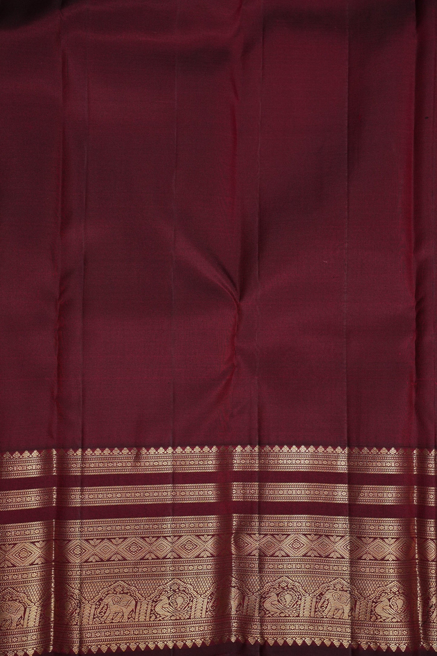 Baby Pink & Wine Pure Kanchipuram Silk Saree | Silk Mark Certified