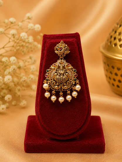 Statement Antique Lakshmi & Mango Design 1 Gram Gold Jewellery Set
