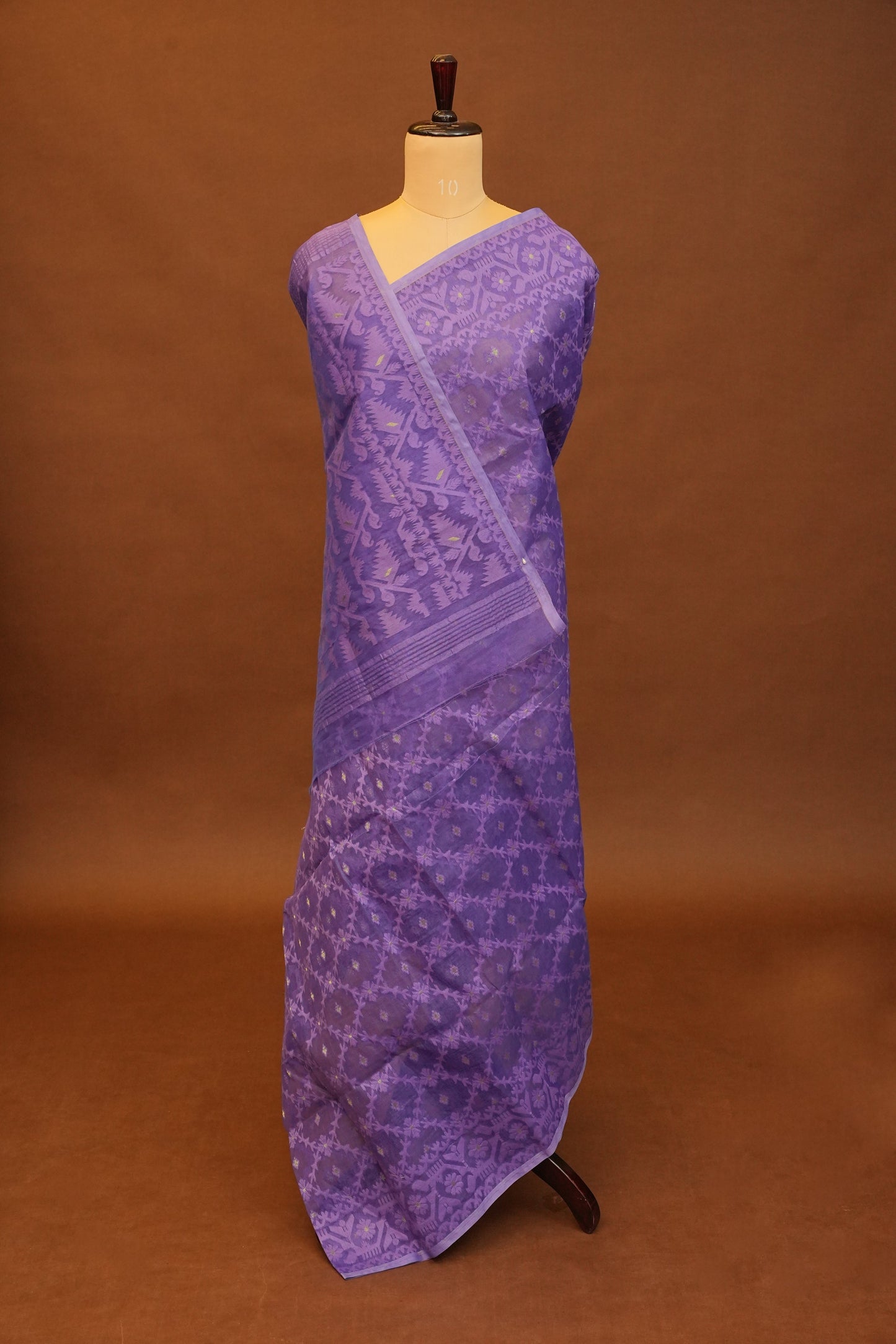 Handloom Jamdani Cotton Saree - Purple