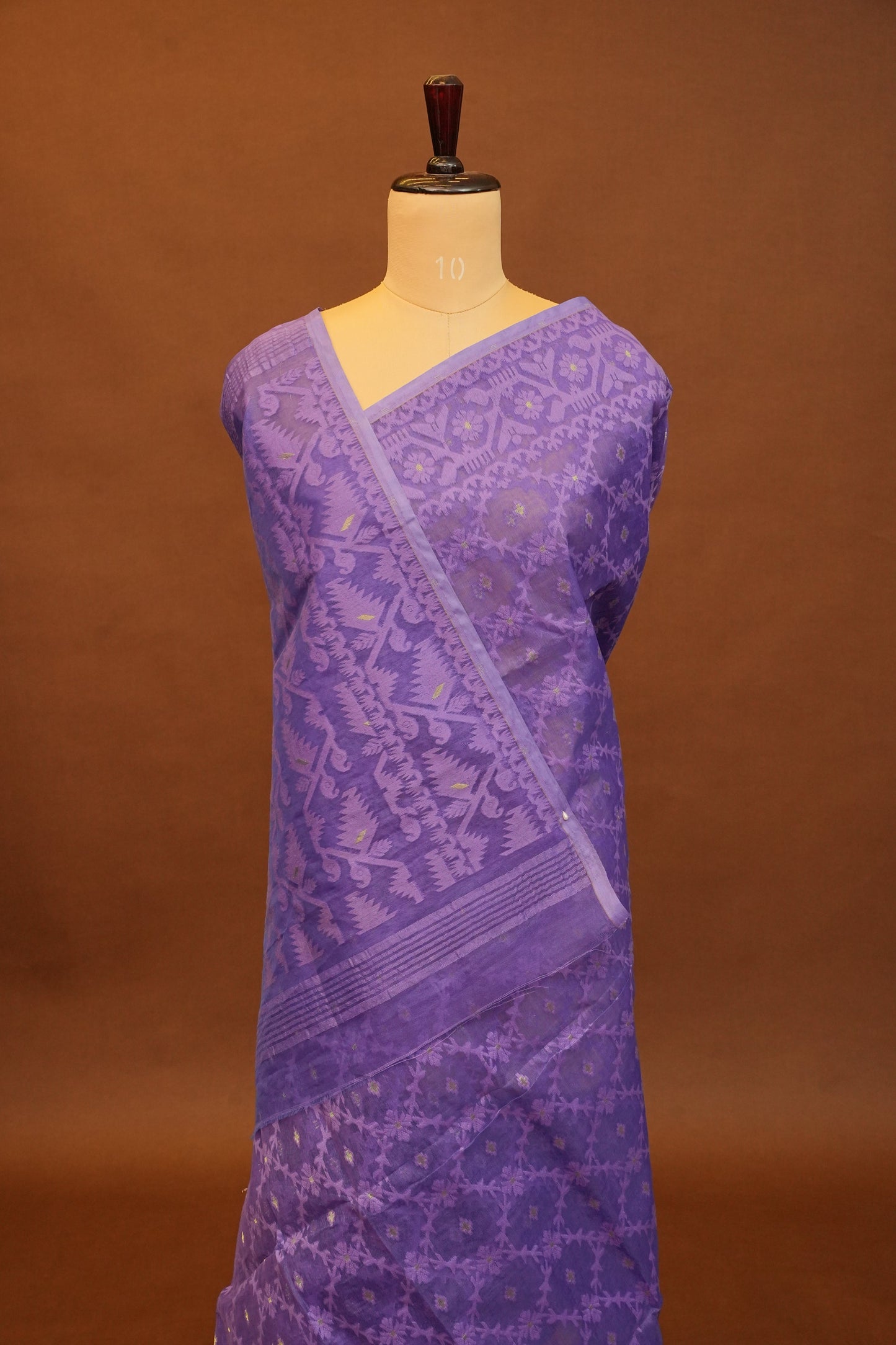 Handloom Jamdani Cotton Saree - Purple