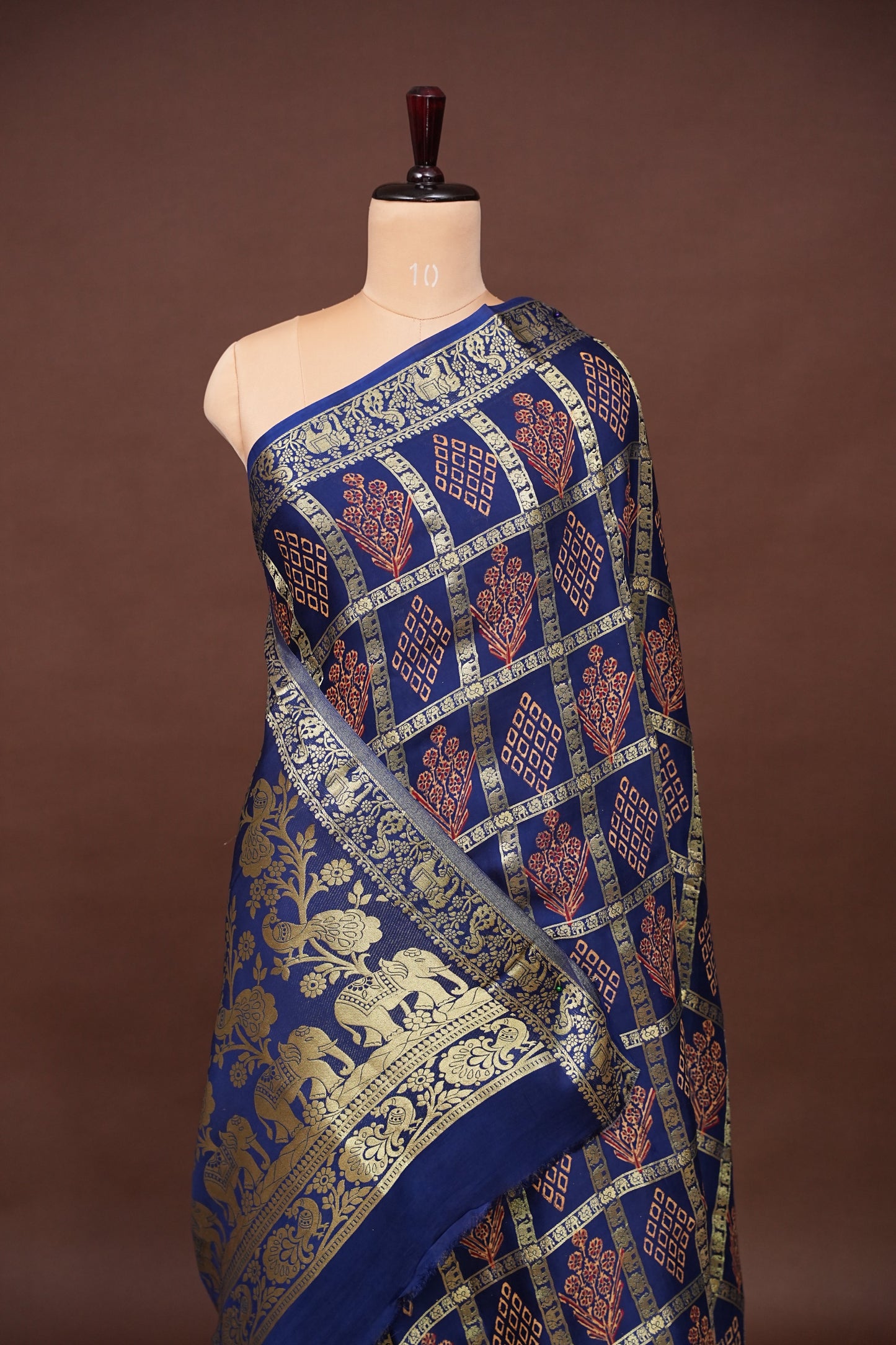 Bandhini Garchola Modal Silk Saree - Dark Blue