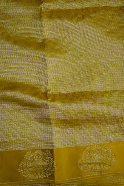 Sunshine Yellow Soft Banarasi Silk Saree with Traditional Elephant Motifs