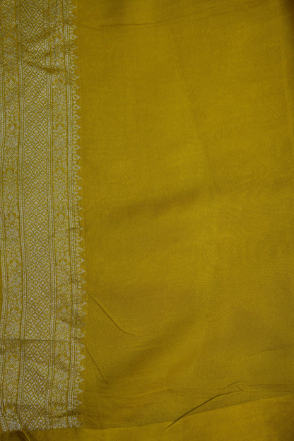 Sunshine Yellow Soft Banarasi Silk Saree with Traditional Elephant Motifs