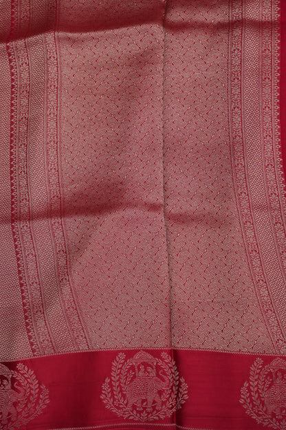 Royal Rani Pink Handwoven Banarasi Silk Saree with Elephant Motif Border