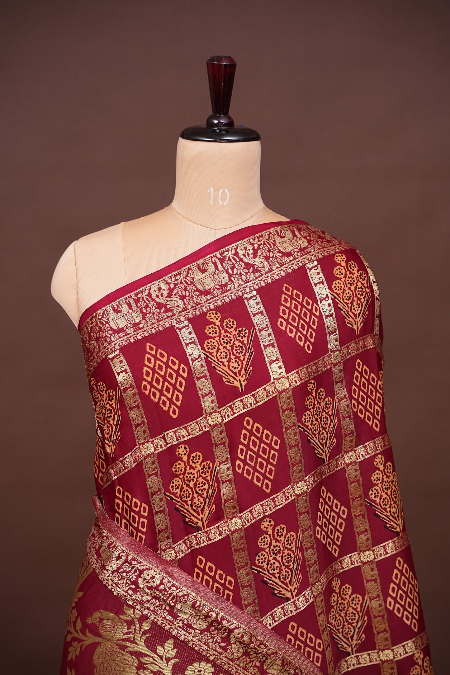 Bandhini Garchola Modal Silk Saree - Maroon