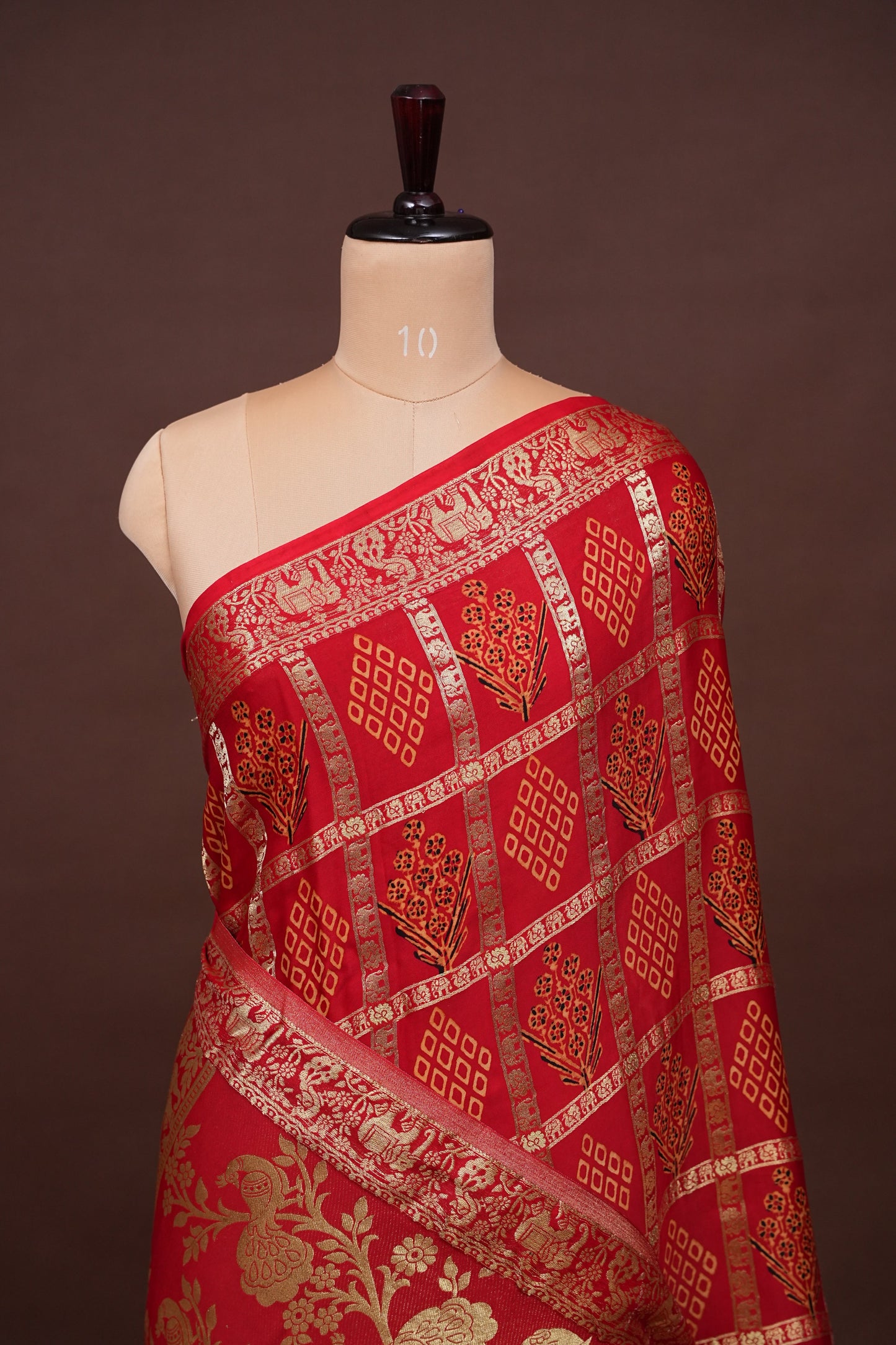 Bandhini Garchola Modal Silk Saree - Classic Red