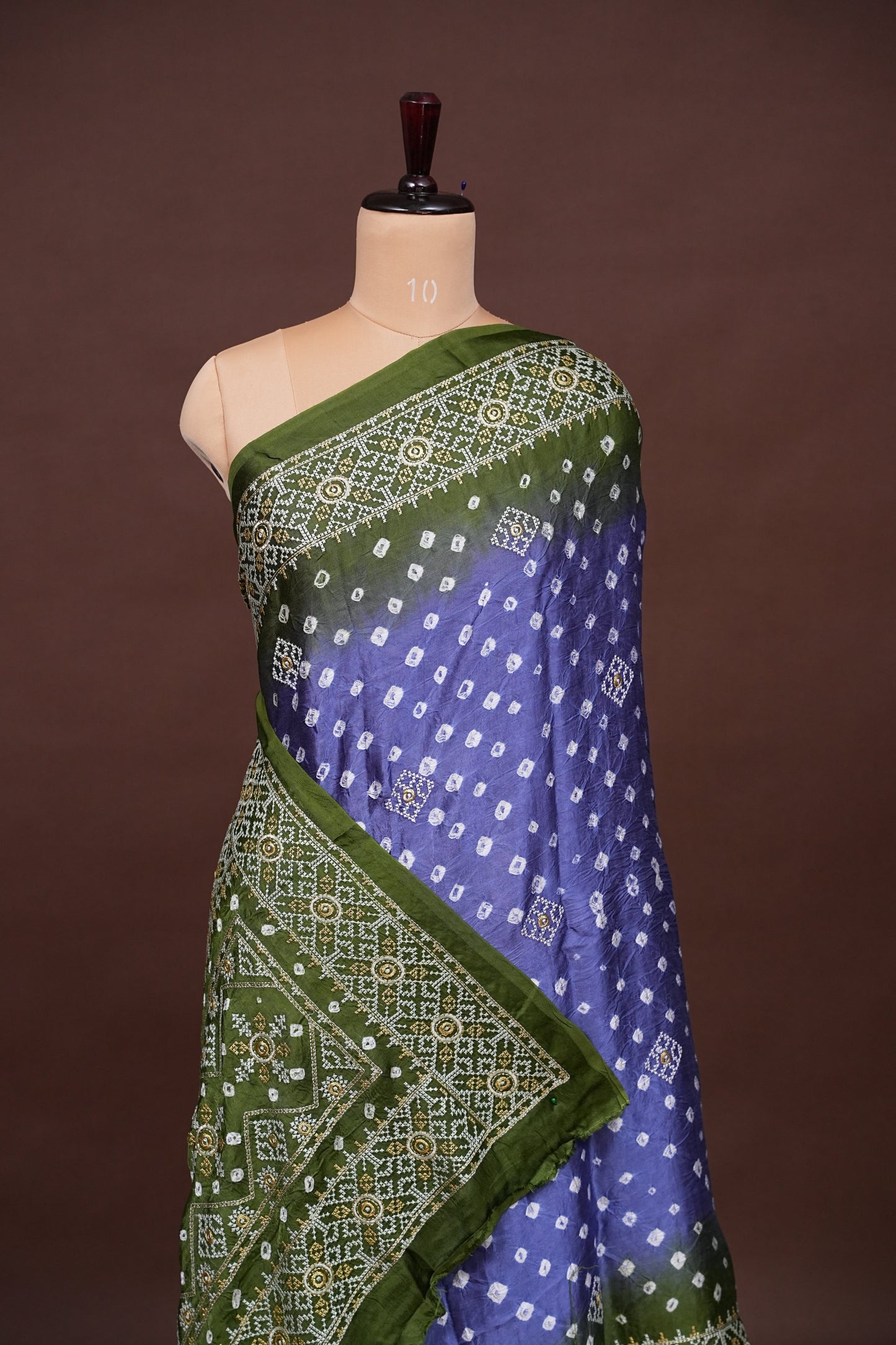 Pure Gajji Silk Bandhini Saree - Lavender