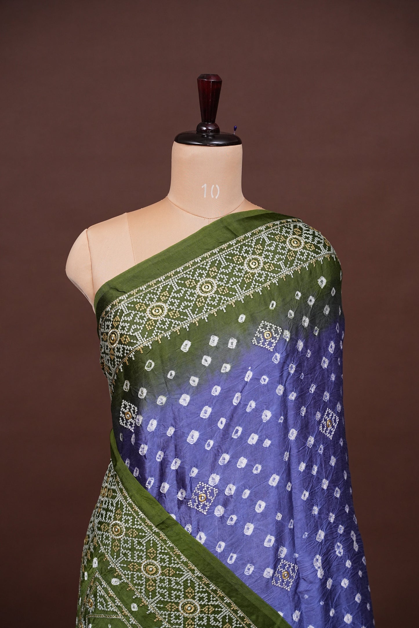 Pure Gajji Silk Bandhini Saree - Lavender