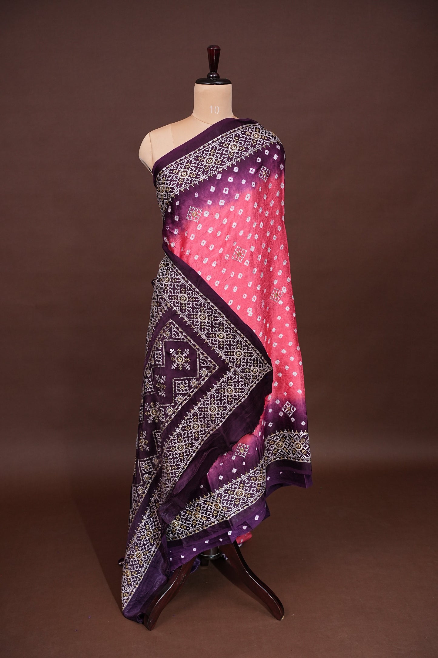 Pure Gajji Silk Bandhini Saree - Candy Pink