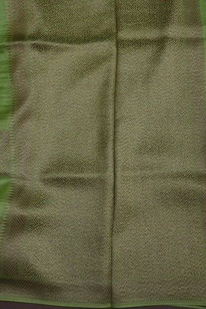 Parrot Green Semi Tussar Raw Silk Saree with Gold Woven Elegance