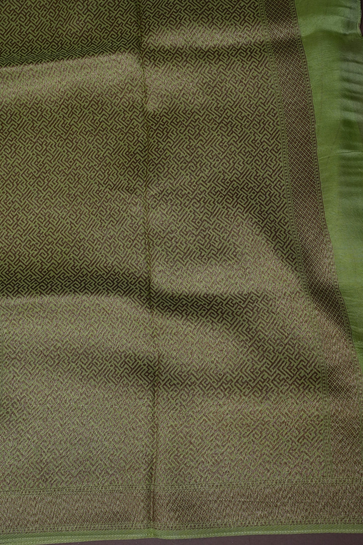 Parrot Green Semi Tussar Raw Silk Saree with Gold Woven Elegance