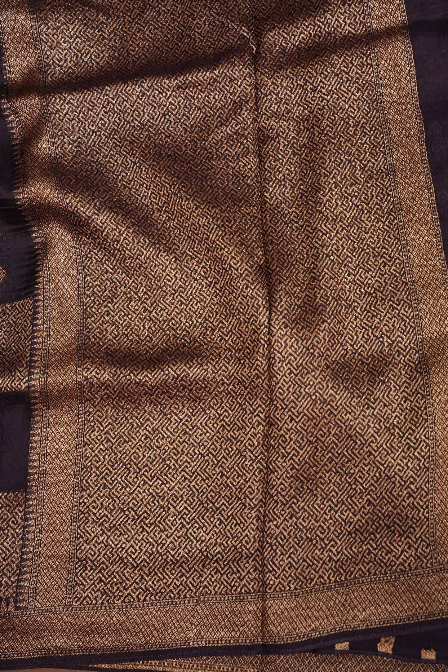 Coffee Brown Semi Tussar Raw Silk Saree with Gold Woven Elegance