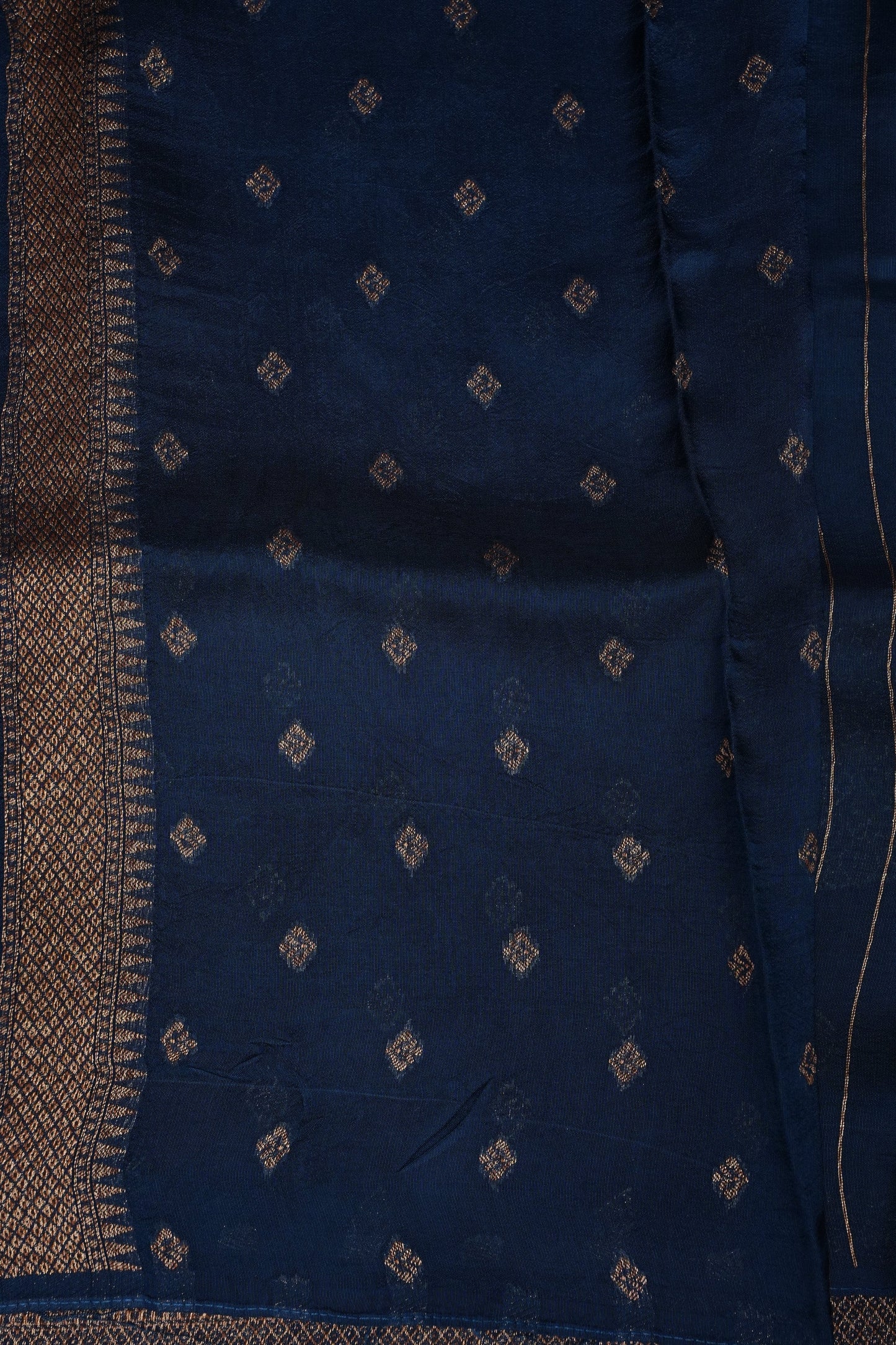 Teal Blue Semi Tussar Raw Silk Saree with Gold Woven Elegance