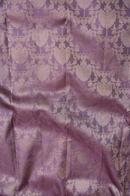 Pure Kanchipuram Silk Saree with Antique Gold Zari Floral Weaving - Soft Dusty Lavender