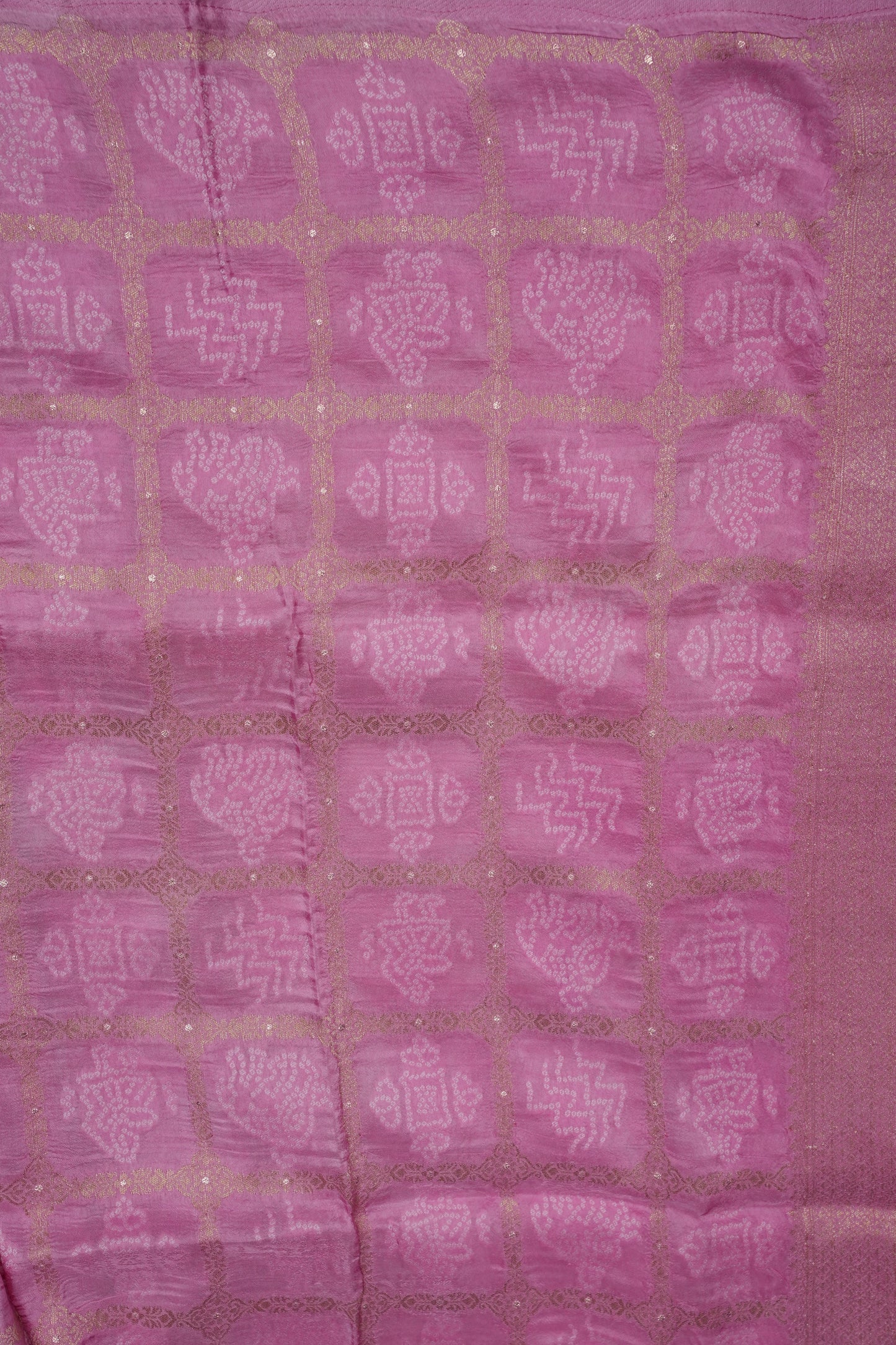 Kashmiri Pashmina Mellow Tissue Banarasi Saree- Ivory & Baby Pink