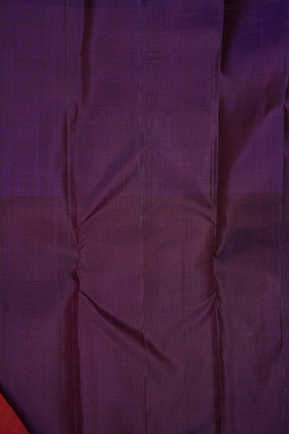 Pure Kanchipuram Silk Saree with Antique Zari Border - Rust & Purple