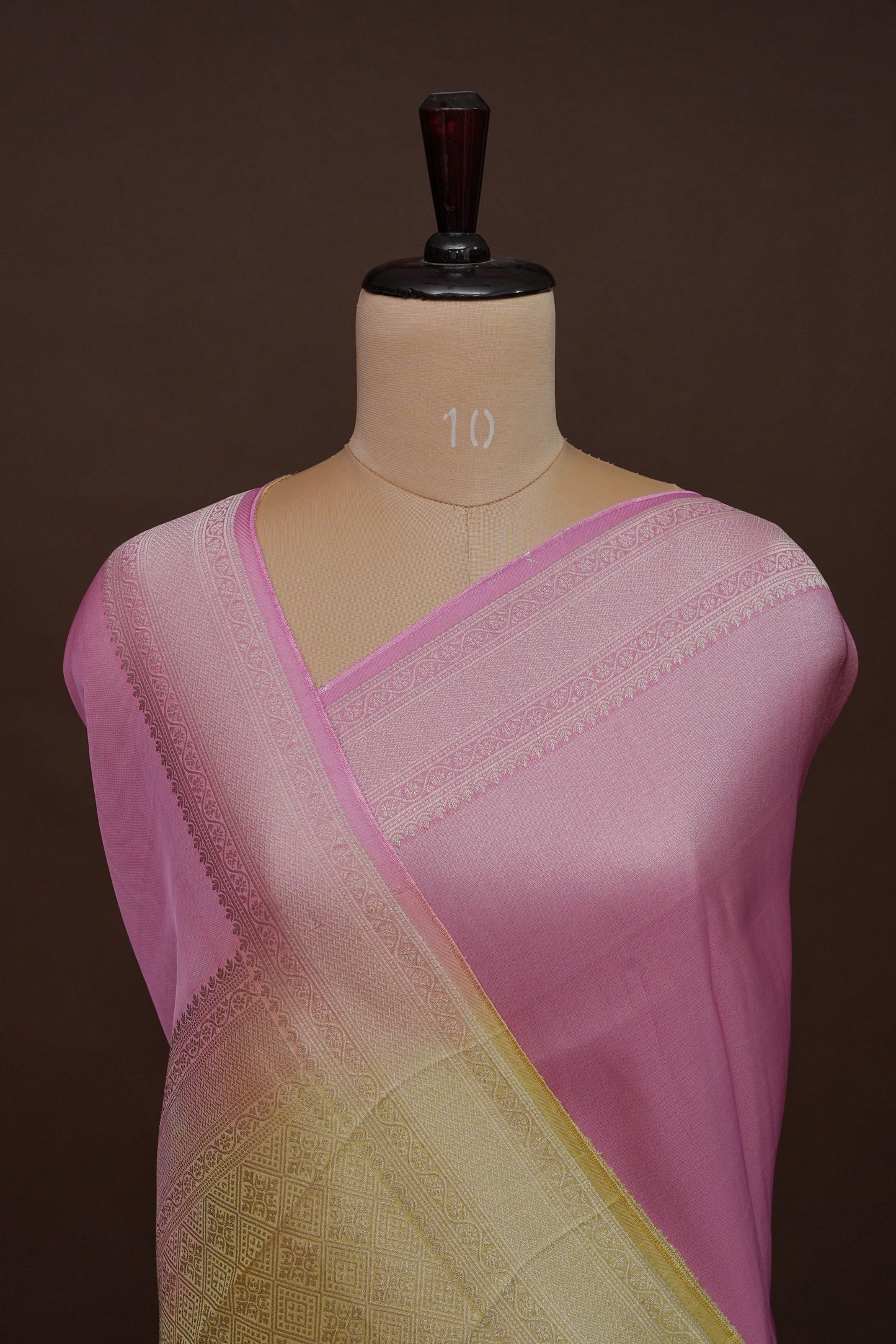 Soft Banarasi Silk Saree Ombre - Blush Pink and Green