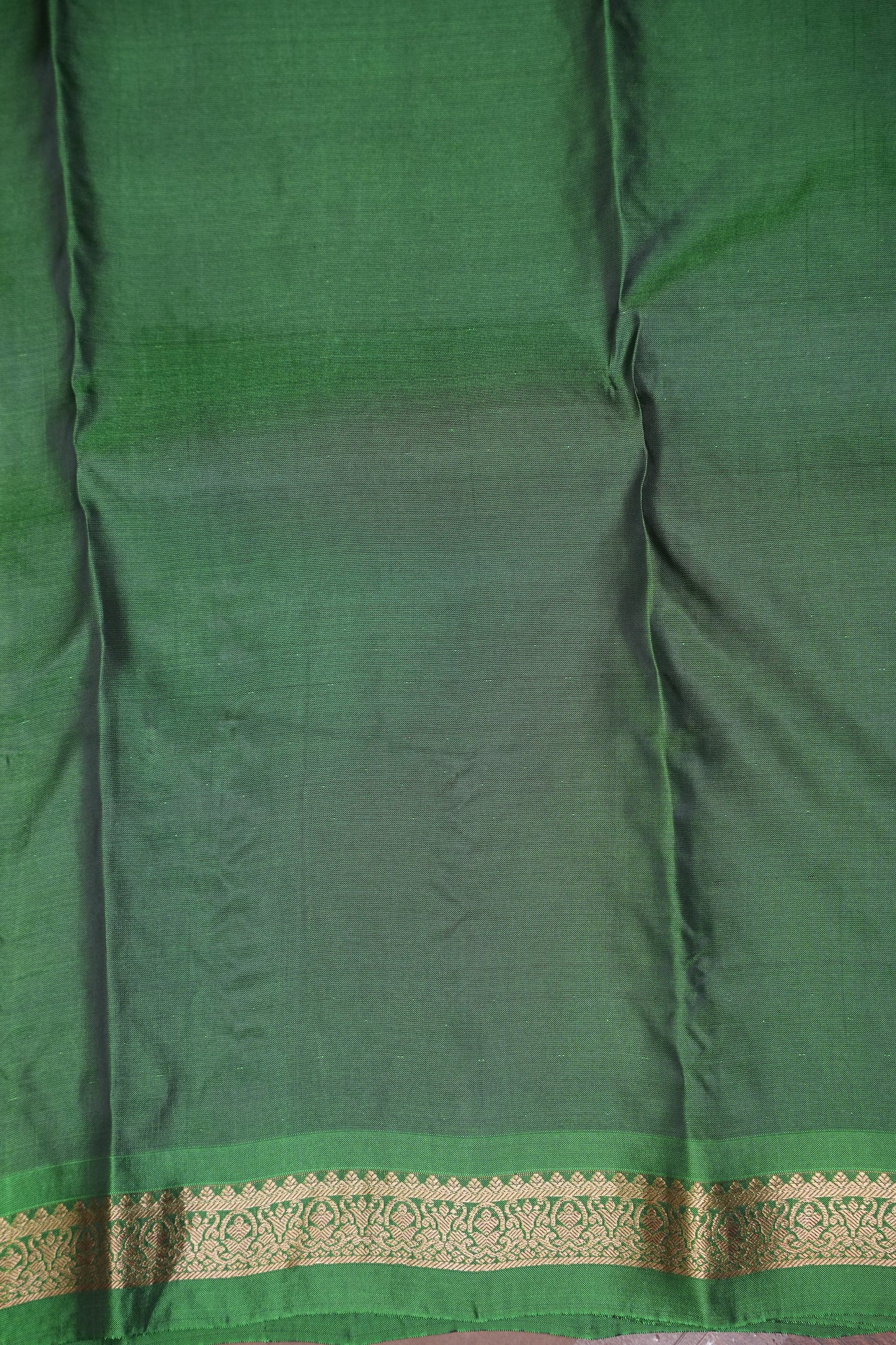 Pure Soft Silk Saree with Rich Zari Pallu - Deep Purple & Emerald Green