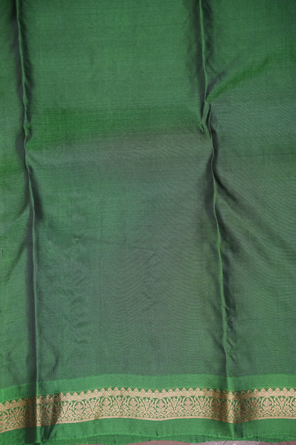 Pure Soft Silk Saree with Rich Zari Pallu - Deep Purple & Emerald Green