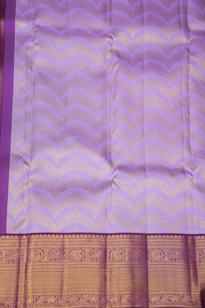 Pure Kanchipuram Silk Saree in 2 Gram Rich Gold Zari Weave - Lavender with Purple