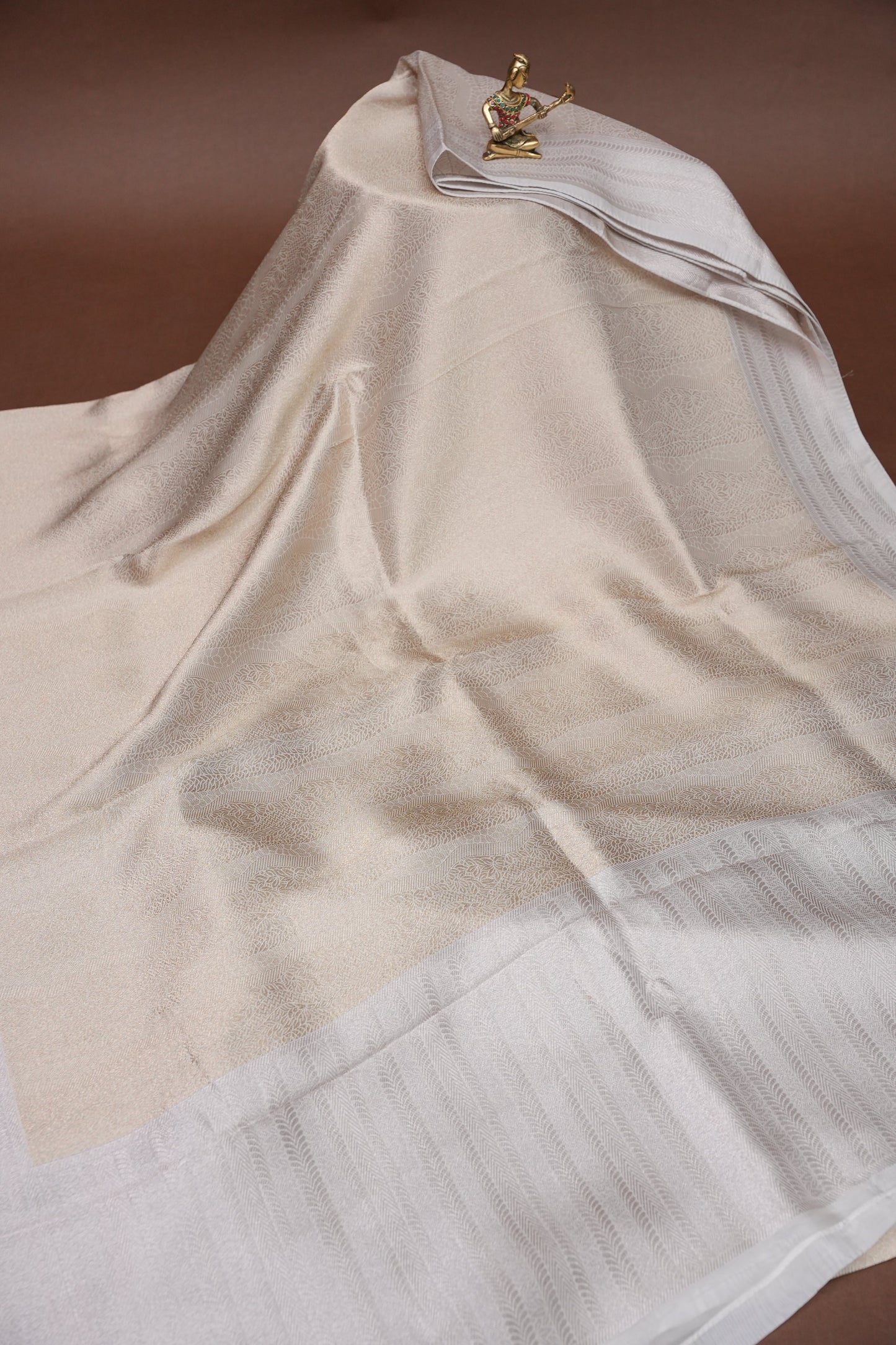Soft Banarasi Silk Saree - Half White