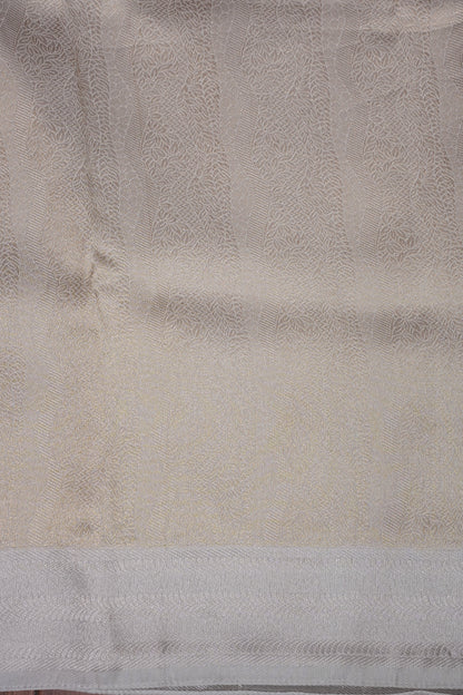 Soft Banarasi Silk Saree - Half White