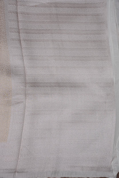 Soft Banarasi Silk Saree - Half White