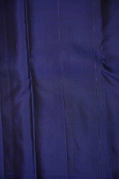 Pure Kanchipuram Silk Saree with Gold Zari Weave - Rust & Navy Blue