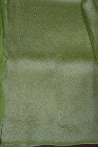 Soft Banarasi Silk Saree - Pastel Green